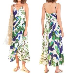 NWT Farm Rio palm wrap dress S